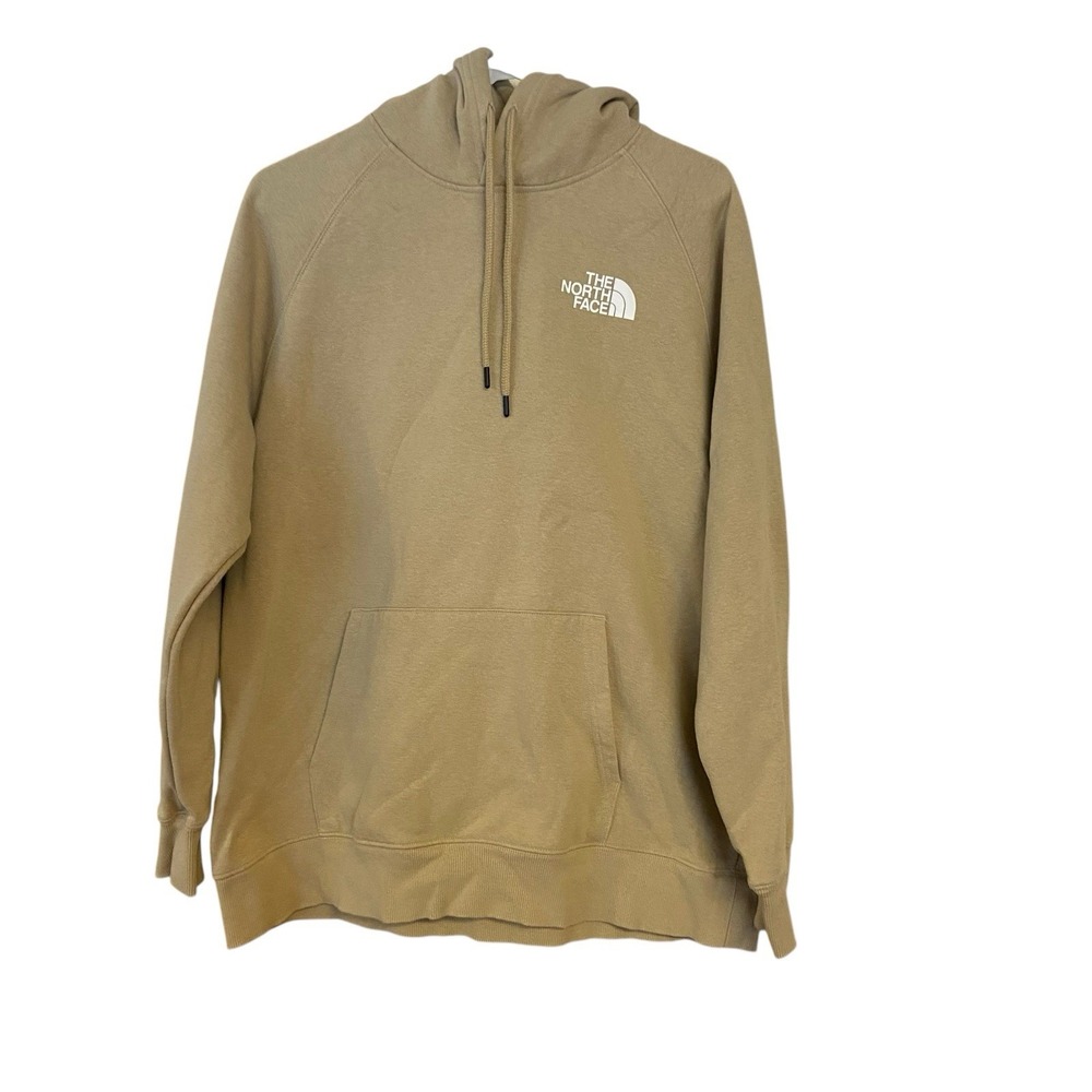 Women's Northface‎ Hoodie Size Large Beige Cotton & Polyester Long Sleeve Logo